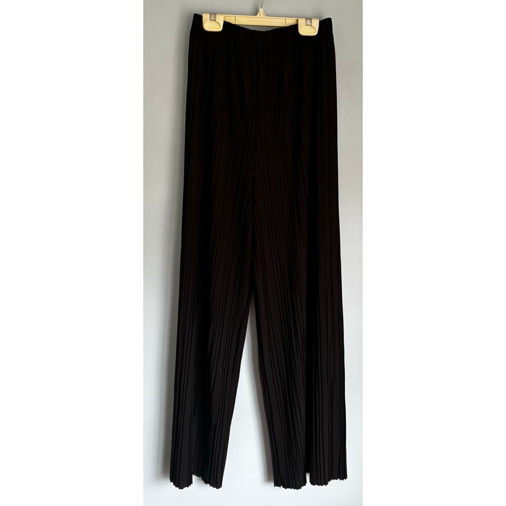 Made By Johnny Wide Leg Pleated Pants Black S/M